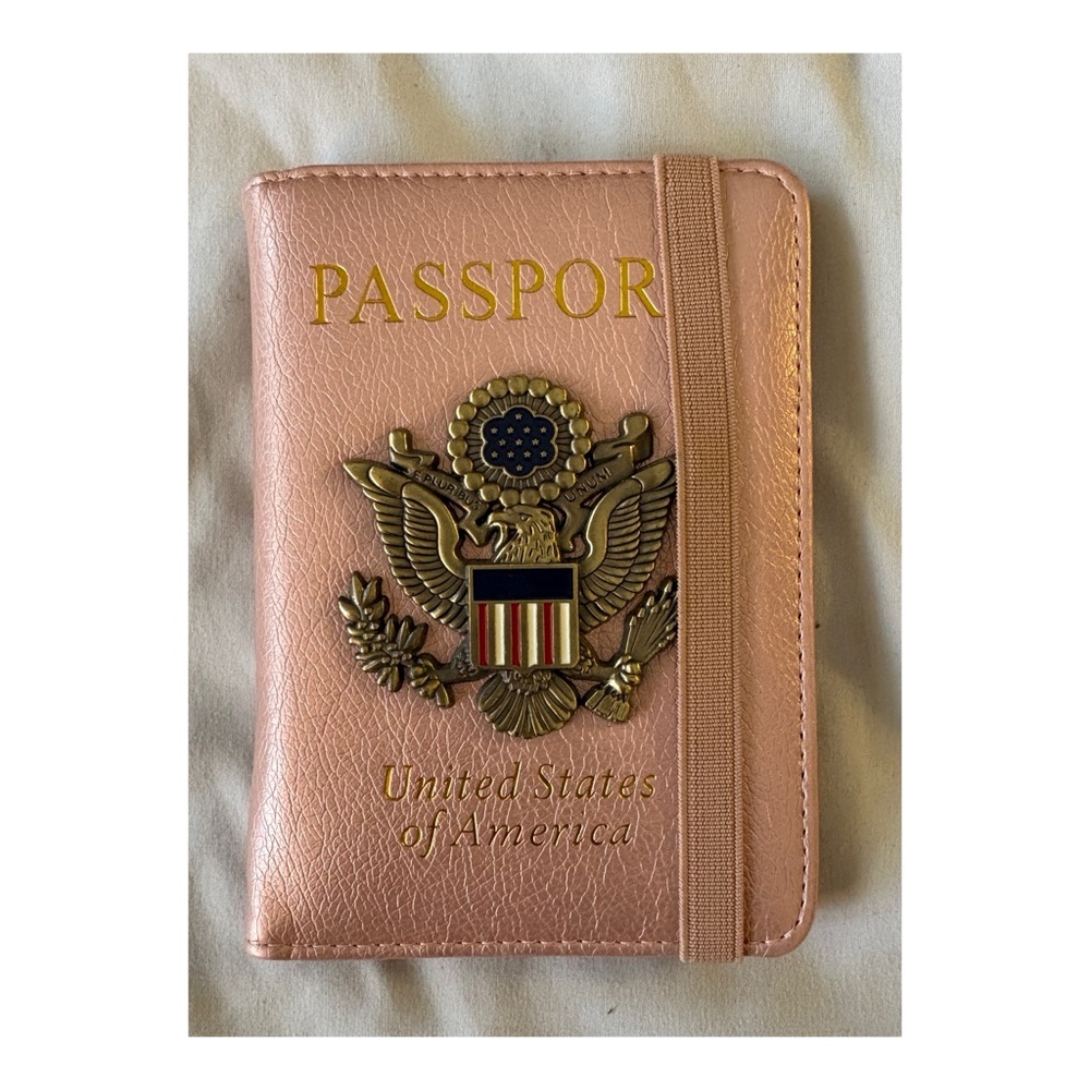 RFID Passport Holder with Gold Emblem